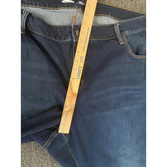 Old Navy Womens Jeans Plus Sz 24 Power Slim Straight Mid Rise Pockets Blue Denim - Picture 6 of 10